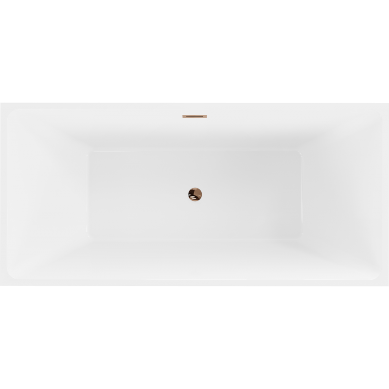Mexen Nita freistehende Badewanne 170 x 80 cm, weiß/schwarz, Überlauf Roségold - 52091708075-60