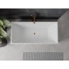 Mexen Nita freistehende Badewanne 170 x 80 cm, weiß/schwarz, Überlauf gebürstetes Kupfer - 52091708075-65
