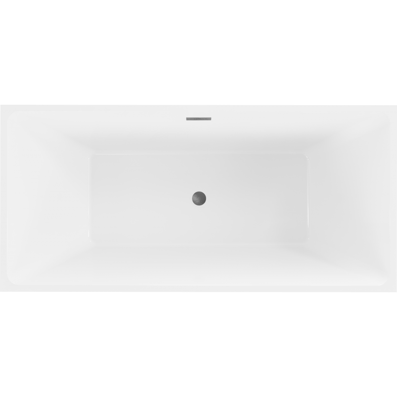 Mexen Nita freistehende Badewanne 170 x 80 cm, weiß/schwarz, Überlauf gun gray gebürstet - 52091708075-66