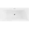 Mexen Nita freistehende Badewanne 170 x 80 cm, weiß/schwarz, Überlauf gun gray gebürstet - 52091708075-66