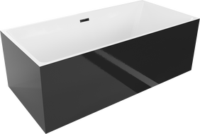Mexen Nita freistehende Badewanne 170 x 80 cm, weiß/schwarz, schwarze Überlauf - 52091708075-70