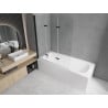 Mexen Vega Rechteckige Badewanne 180 x 80 cm mit Verkleidung und 3-teiliger Duschwand 120 cm, transparent, schwarz