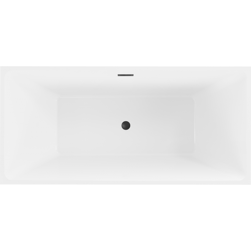 Mexen Nita freistehende Badewanne 170 x 80 cm, weiß/schwarz, schwarze Überlauf - 52091708075-70