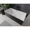 Mexen Nita freistehende Badewanne 170 x 80 cm, weiß/schwarz, schwarze Überlauf - 52091708075-70
