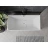 Mexen Nita freistehende Badewanne 170 x 80 cm, weiß/schwarz, Überlauf Gun Metal - 52091708075-95