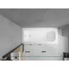 Mexen Vega Rechteckige Badewanne 180 x 80 cm mit Verkleidung und 3-teiliger Duschwand 120 cm, transparent, schwarz