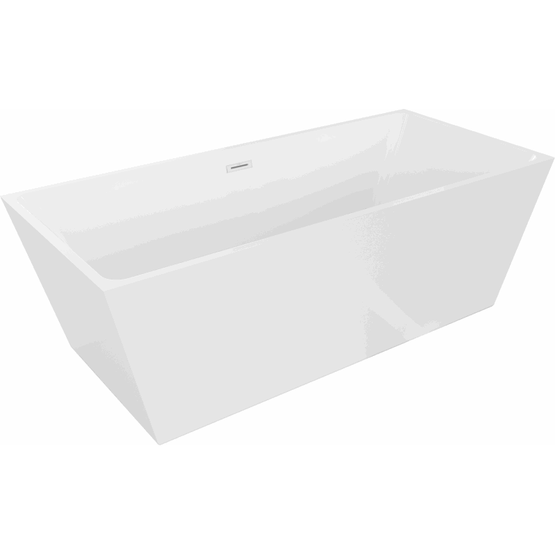 Mexen Lita freistehende Badewanne 170 x 75 cm, weiß, weißer Überlauf - 52121707500-20