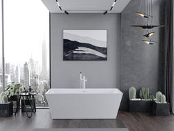 Mexen Lita freistehende Badewanne 170 x 75 cm, weiß, weißer Überlauf - 52121707500-20