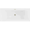 Mexen Lita freistehende Badewanne 170 x 75 cm, weiß, Überlauf gold - 52121707500-50