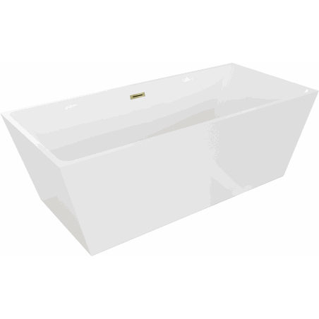 Mexen Lita freistehende Badewanne 170 x 75 cm, weiß, Überlauf gold - 52121707500-50
