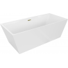 Mexen Lita freistehende Badewanne 170 x 75 cm, weiß, Überlauf gold - 52121707500-50
