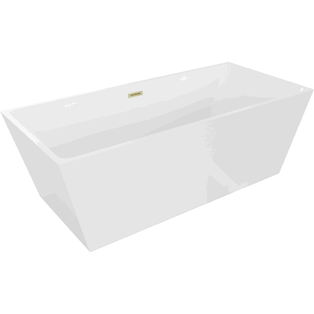 Mexen Lita freistehende Badewanne 170 x 75 cm, weiß, Überlauf gebürstetes Gold - 52121707500-55