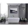 Mexen Lita freistehende Badewanne 170 x 75 cm, weiß, Überlauf gebürstetes Gold - 52121707500-55