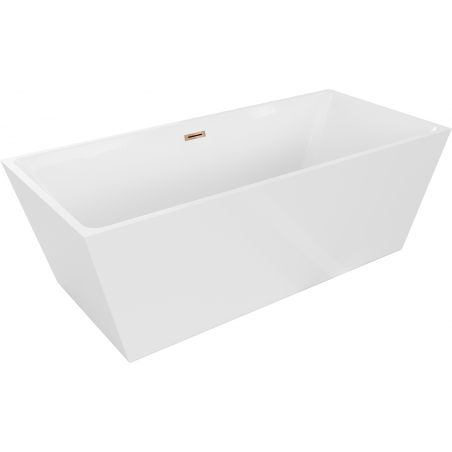 Mexen Lita freistehende Badewanne 170 x 75 cm, weiß, Überlauf Roségold - 52121707500-60