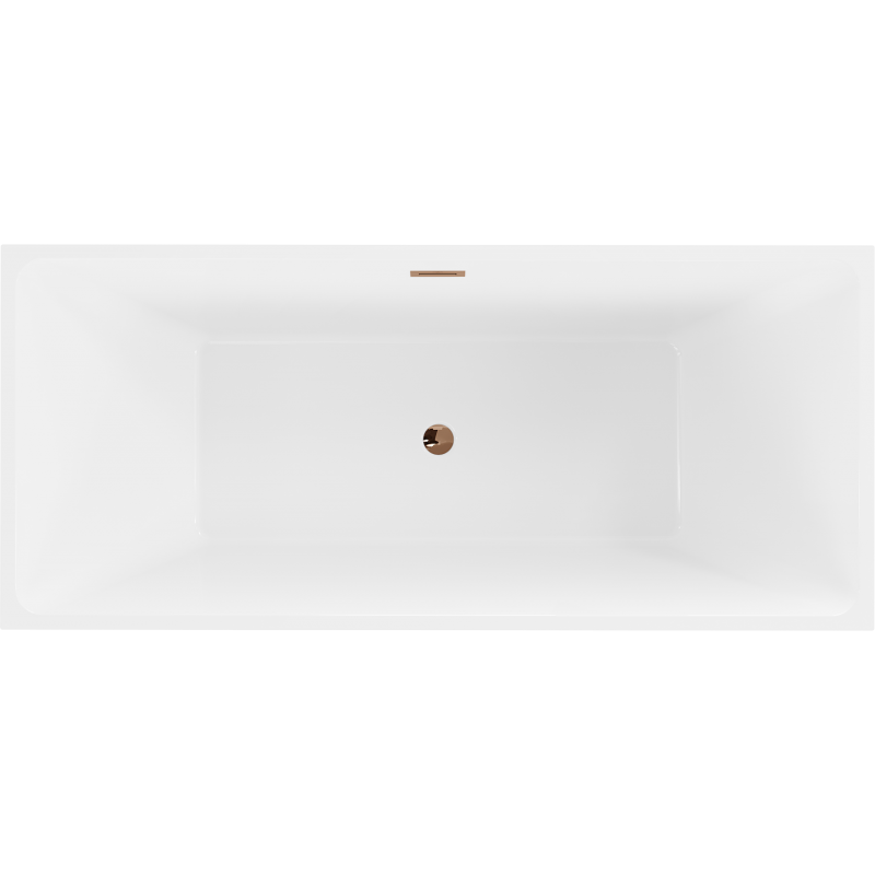 Mexen Lita freistehende Badewanne 170 x 75 cm, weiß, Überlauf Roségold - 52121707500-60
