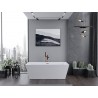 Mexen Lita freistehende Badewanne 170 x 75 cm, weiß, Überlauf Roségold - 52121707500-60