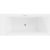 Mexen Lita freistehende Badewanne 170 x 75 cm, weiß, Überlauf gebürstetes Kupfer - 52121707500-65