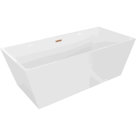 Mexen Lita freistehende Badewanne 170 x 75 cm, weiß, Überlauf gebürstetes Kupfer - 52121707500-65