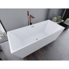 Mexen Lita freistehende Badewanne 170 x 75 cm, weiß, Überlauf gebürstetes Kupfer - 52121707500-65