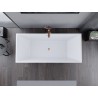 Mexen Lita freistehende Badewanne 170 x 75 cm, weiß, Überlauf gebürstetes Kupfer - 52121707500-65