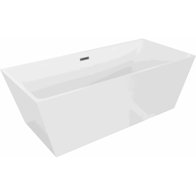 Mexen Lita freistehende Badewanne 170 x 75 cm, weiß, Überlauf gun gray gebürstet - 52121707500-66