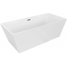 Mexen Lita freistehende Badewanne 170 x 75 cm, weiß, Überlauf gun gray gebürstet - 52121707500-66