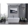 Mexen Lita freistehende Badewanne 170 x 75 cm, weiß, Überlauf gun gray gebürstet - 52121707500-66