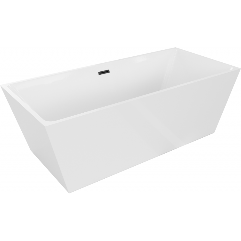 Mexen Lita freistehende Badewanne 170 x 75 cm, weiß, schwarzer Überlauf - 52121707500-70
