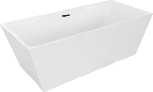Mexen Lita freistehende Badewanne 170 x 75 cm, weiß, schwarzer Überlauf - 52121707500-70