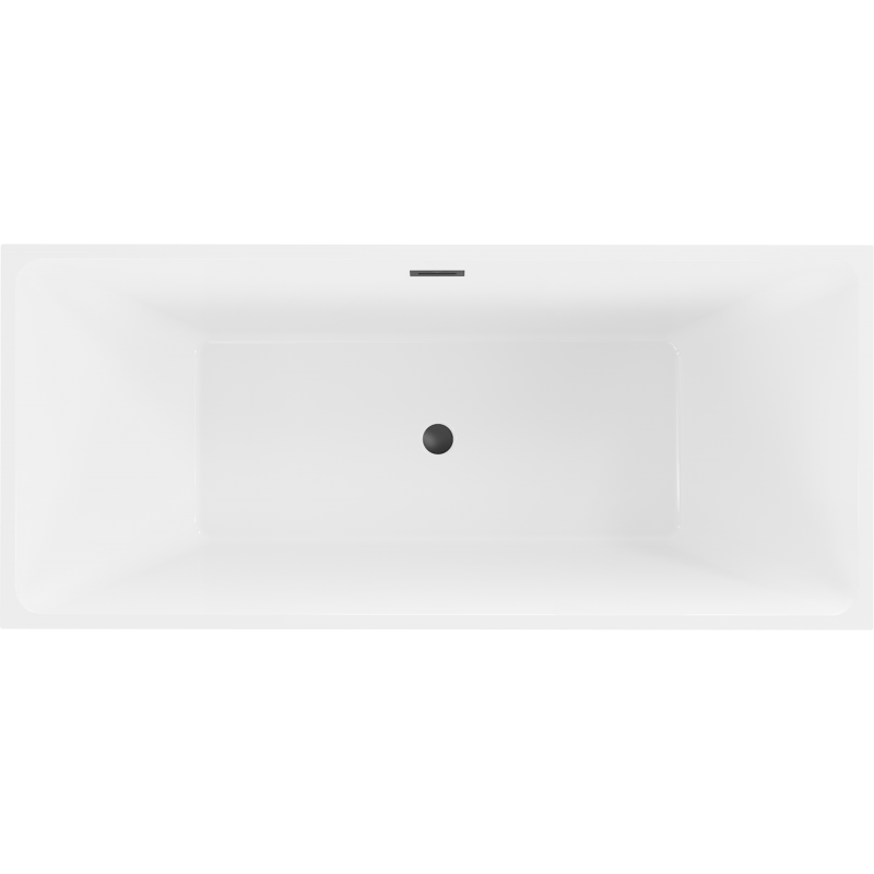 Mexen Lita freistehende Badewanne 170 x 75 cm, weiß, schwarzer Überlauf - 52121707500-70