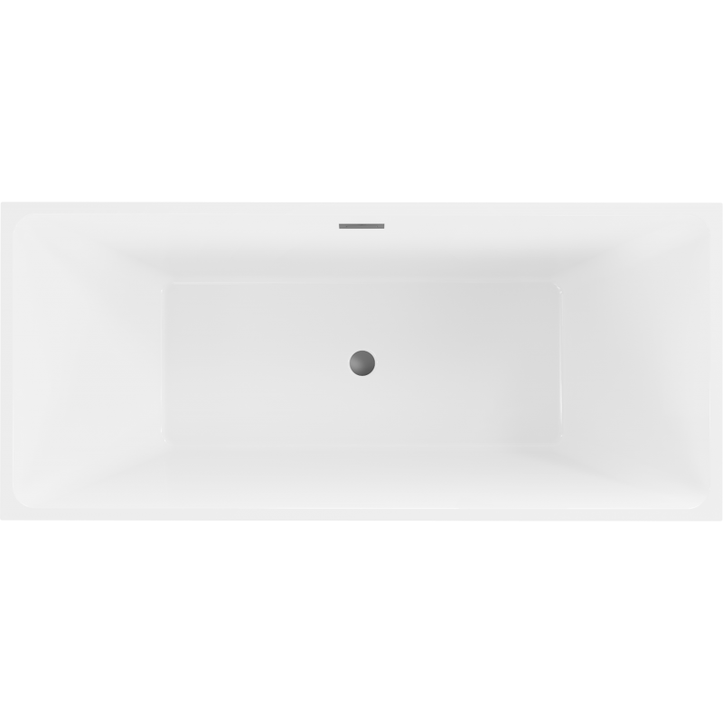Mexen Lita freistehende Badewanne 170 x 75 cm, weiß, Überlauf Gun Metal - 52121707500-95