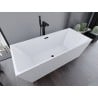 Mexen Lita freistehende Badewanne 170 x 75 cm, weiß, schwarzer Überlauf - 52121707500-70