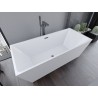 Mexen Lita freistehende Badewanne 170 x 75 cm, weiß, Überlauf Gun Metal - 52121707500-95