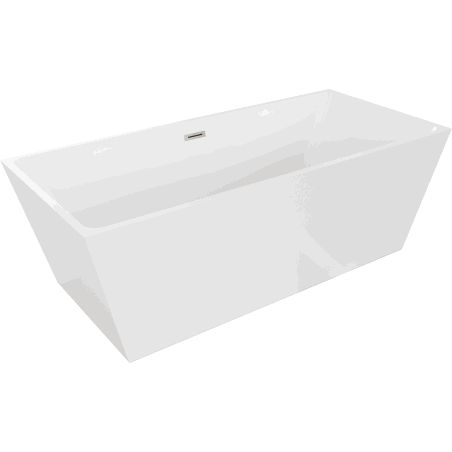 Mexen Lita freistehende Badewanne 170 x 75 cm, weiß, Überlauf gebürsteter Nickel - 52121707500-97