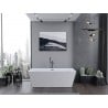 Mexen Lita freistehende Badewanne 170 x 75 cm, weiß, Überlauf Gun Metal - 52121707500-95
