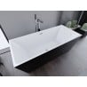 Mexen Lita freistehende Badewanne 170 x 75 cm, weiß/schwarz, Überlauf chrom - 52121707575-01