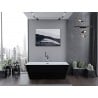 Mexen Lita freistehende Badewanne 170 x 75 cm, weiß/schwarz, Überlauf chrom - 52121707575-01