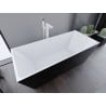 Mexen Lita freistehende Badewanne 170 x 75 cm, weiß/schwarz, weißer Überlauf - 52121707575-20
