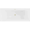 Mexen Lita freistehende Badewanne 170 x 75 cm, weiß/schwarz, Überlauf gold gebürstet - 52121707575-55