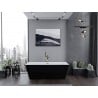 Mexen Lita freistehende Badewanne 170 x 75 cm, weiß/schwarz, Überlauf gold gebürstet - 52121707575-55