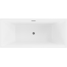 Mexen Lita freistehende Badewanne 170 x 75 cm, weiß/schwarz, Überlauf Gun Metal - 52121707575-95