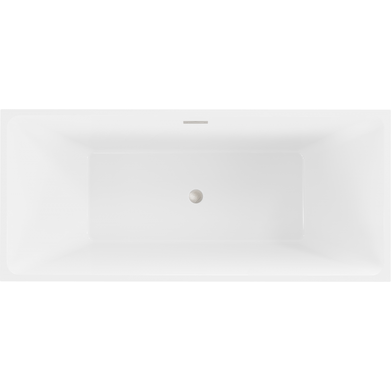 Mexen Lita freistehende Badewanne 170 x 75 cm, weiß/schwarz, Überlauf gebürsteter Nickel - 52121707575-97