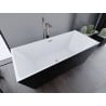 Mexen Lita freistehende Badewanne 170 x 75 cm, weiß/schwarz, Überlauf gebürsteter Nickel - 52121707575-97