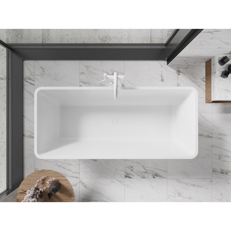Mexen Tonia freistehende Badewanne 170 x 75 cm, weiß, weißer Überlauf - 52171707500-20