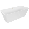 Mexen Tonia freistehende Badewanne 170 x 75 cm, weiß, Überlauf gold - 52171707500-50
