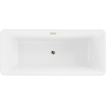 Mexen Tonia freistehende Badewanne 170 x 75 cm, weiß, Überlauf gold - 52171707500-50