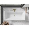 Mexen Tonia freistehende Badewanne 170 x 75 cm, weiß, Überlauf gold - 52171707500-50