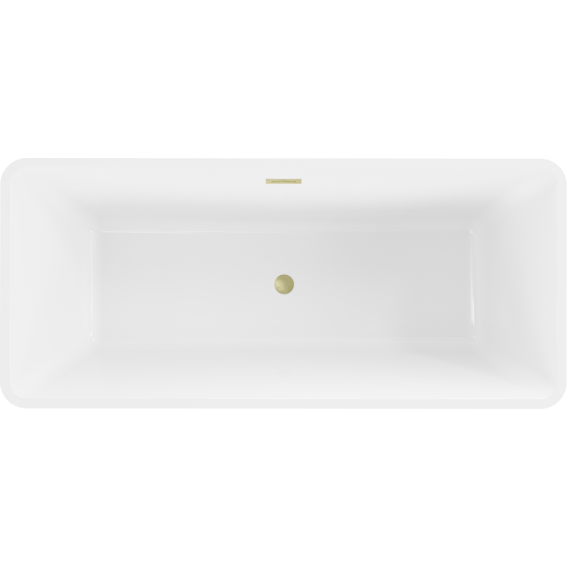 Mexen Tonia freistehende Badewanne 170 x 75 cm, weiß, Überlauf gold gebürstet - 52171707500-55