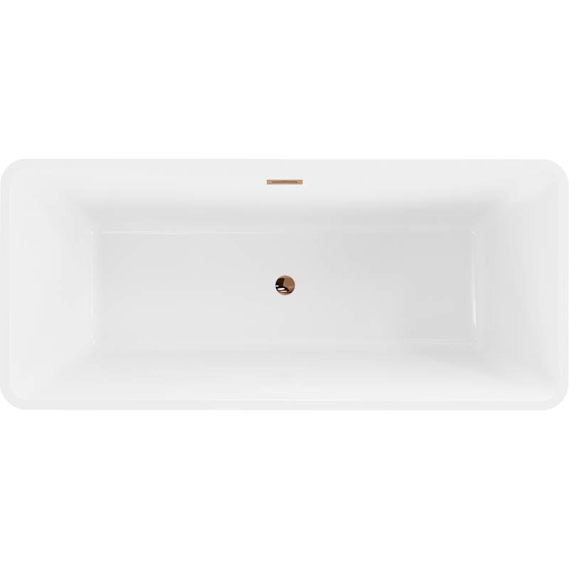 Mexen Tonia freistehende Badewanne 170 x 75 cm, weiß, Überlauf Roségold - 52171707500-60