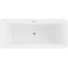 Mexen Tonia freistehende Badewanne 170 x 75 cm, weiß, Überlauf gebürstetes Kupfer - 52171707500-65